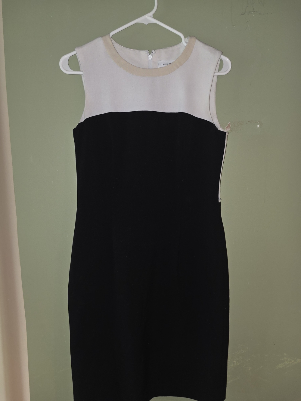 Calvin Klein Colorblock Sleeveless Mini Dress - Black & Cream Sz 4 EUC